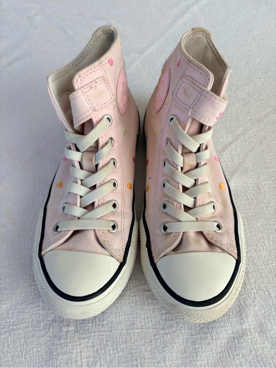Converse Other - Converse Kids Pink High-Top Sneakers with Multicolor Dots